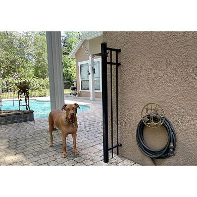 Cast Iron Mid Century Modern Stars Decorative Wall Mounted Garden Hose Holder