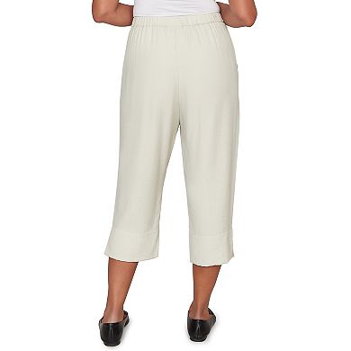 Women's Alfred Dunner Relaxed Elastic Waist Front Pockets Capri Pants