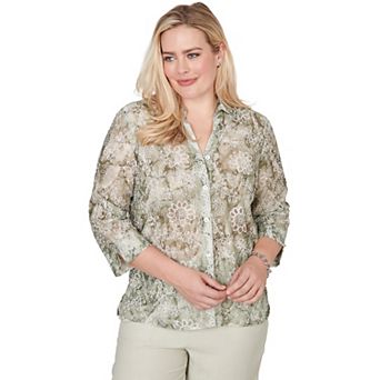 Women's Alfred Dunner Floral Button Front Top