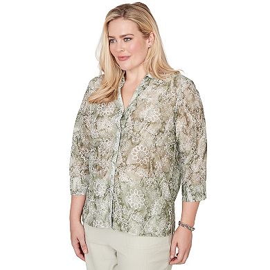 Women's Alfred Dunner Floral Button Front Top
