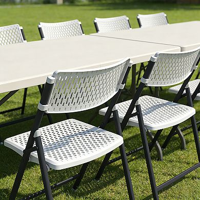 Yardgrace 4 Set of Mesh Injection Folding Chairs Breathable Mesh Back Task Chair for Home
