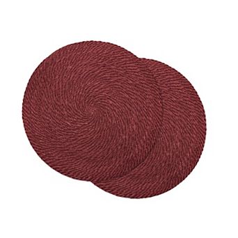 Mingle & Co. Holiday 2-Pack Round Jute Placemats