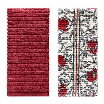 Mingle & Co. 2 pc Pomegranate Terry Kitchen Towel Set