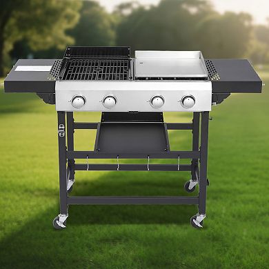 WOW PIONEER Outdoor Gas Grill with Integrated Griddle Cooking Surface
