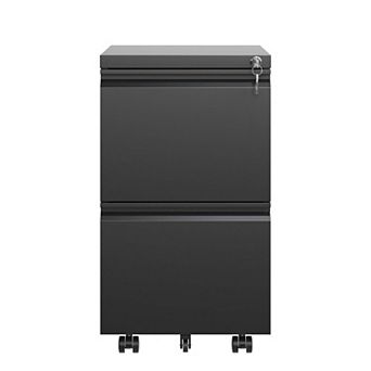 2 Drawer Mobile File Cabinet with Lock,Metal Filing Cabinets for Home Office Organizer