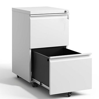 2 Drawer Mobile File Cabinet with Lock,Metal Filing Cabinets for Home Office Organizer