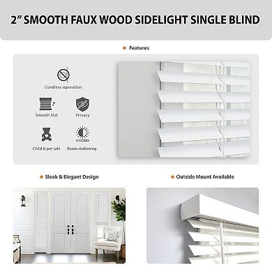 Sonoma Goods For Life® Cordless Smooth Faux Wood Sidelight Blind