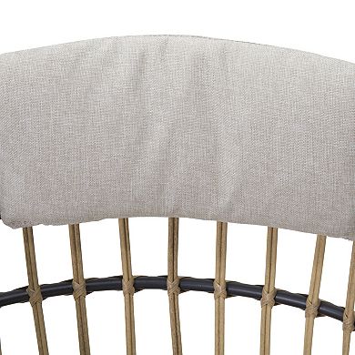 WOW PIONEER Outdoor Wicker Dining Armchairs Set with Comfortable Cushions