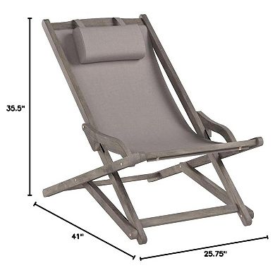 Outdoor Folding Wood and Canvas Sling Chairs, 2-Pcs Set