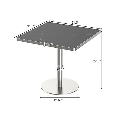 WOW PIONEER Modern Square Dining Table with Sturdy Metal Frame and Smooth Surface