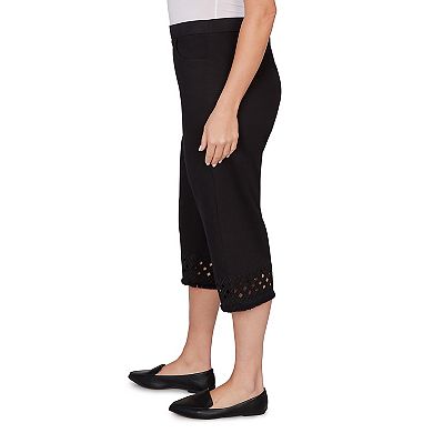 Women's Plus Alfred Dunner Geometric Cut Out Flat Front Capris