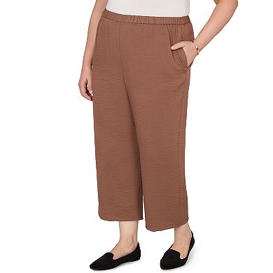 Women's Plus Size Alfred Dunner Wide Leg Pull-On Ankle Pants