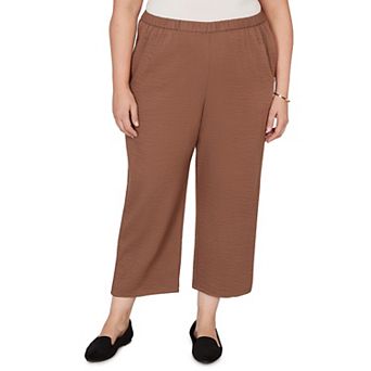 Women's Plus Size Alfred Dunner Wide Leg Pull-On Ankle Pants