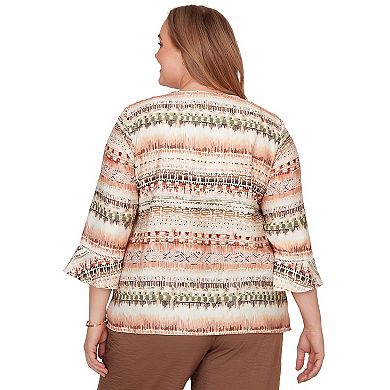 Women's Plus Alfred Dunner Biadere Stripe Center Seam Top