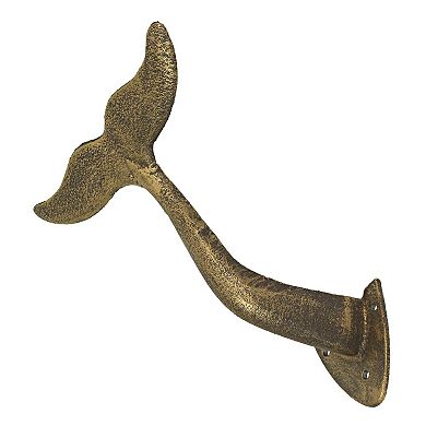 Bronze Finish Cast Iron Whale Tail Decorative Garden Hose Wall Hook Home Storage
