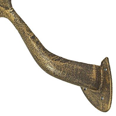 Bronze Finish Cast Iron Whale Tail Decorative Garden Hose Wall Hook Home Storage