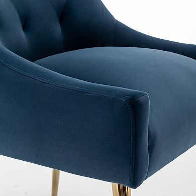 SEYNAR Modern Dining Chairs Set of 4, Upholstered Accent Chair Tufted Back Chair with Back Pull