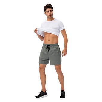 Men's Breathable Running Shorts Elastic Tie Waist Quick Dry Active Lifestyle Casual With Pockets