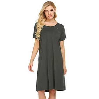 Ekouaer Women Maternity Nightgown 1 Labor Nursing Breastfeeding Gown Short Sleeve Button Down