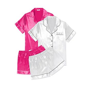 Ekouaer Pajamas for Women Set Pjs 2 pc Sleepwear Silk Button Down Loungewear