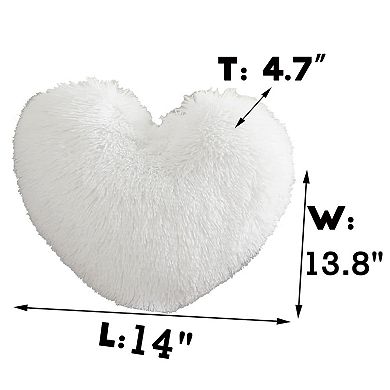 Fluffy Heart Throw Pillows Room Decorative Pillow