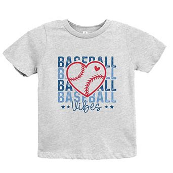 Baseball Heart Stacked - Youth Short Sleeve Graphic T-Shirt
