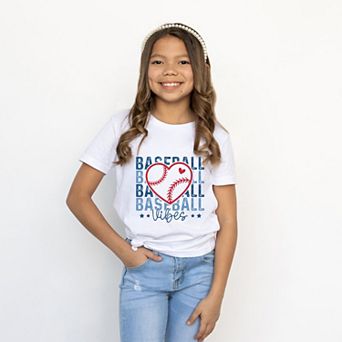 Baseball Heart Stacked - Youth Short Sleeve Graphic T-Shirt