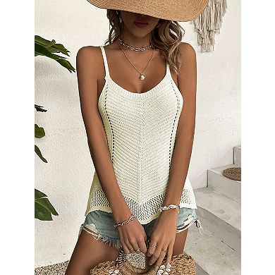 Women's Crochet Lace Bralette Top - Cropped Hollow Out Beach Vacation Cami