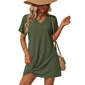 Ekouaer Women Coverup Swimsuit Cover Ups Summer Bathing Suit Cover Twisted Cover Up Dress