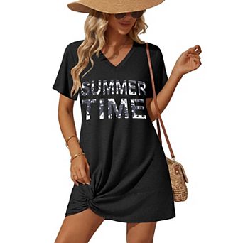 Ekouaer Women Coverup Swimsuit Cover Ups Summer Bathing Suit Cover Twisted Cover Up Dress