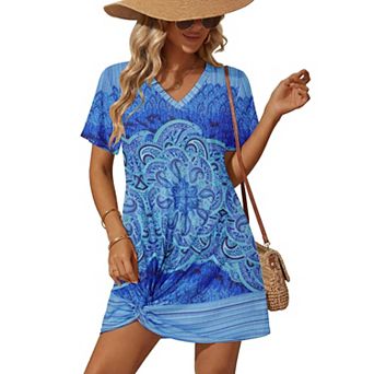 Ekouaer Women Coverup Swimsuit Cover Ups Summer Bathing Suit Cover Twisted Cover Up Dress