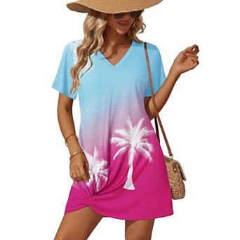 Ekouaer Women Coverup Swimsuit Cover Ups Summer Bathing Suit Cover Twisted Cover Up Dress
