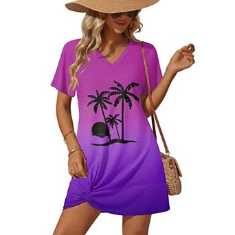 Ekouaer Women Coverup Swimsuit Cover Ups Summer Bathing Suit Cover Twisted Cover Up Dress