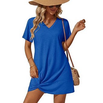 Ekouaer Women Coverup Swimsuit Cover Ups Summer Bathing Suit Cover Twisted Cover Up Dress