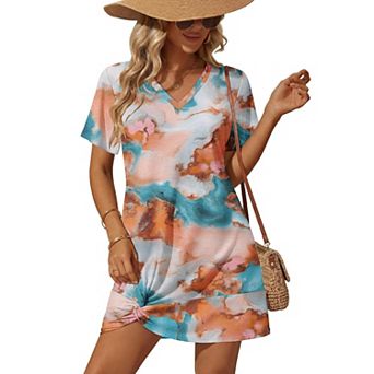 Ekouaer Women Coverup Swimsuit Cover Ups Summer Bathing Suit Cover Twisted Cover Up Dress