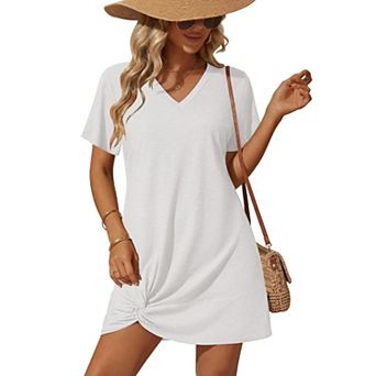 Ekouaer Women Coverup Swimsuit Cover Ups Summer Bathing Suit Cover Twisted Cover Up Dress