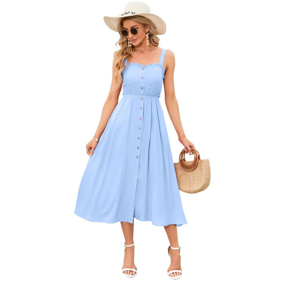 Женские платья Casual Maternity Dress With V Neck Puff Sleeves And Ruffles Suitable For Important Occasions