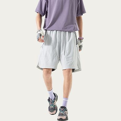 Men's Lightweight Athletic Shorts with Elastic Drawstring Waistband Relaxed Fit and Side Pocket