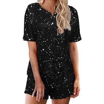 Ekouaer Women’s Soft Lightweight Lounge Set Short Sleeve Top