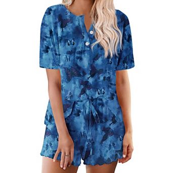Ekouaer Women’s Soft Lightweight Lounge Set Short Sleeve Top