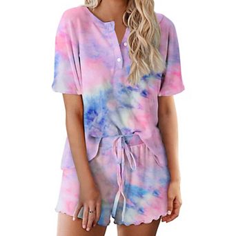Ekouaer Women’s Soft Lightweight Lounge Set Short Sleeve Top