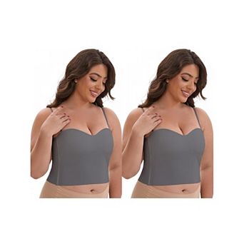 2 Packs Women's Adjustable Spaghetti Straps Wireless Padded Camisole Slim Fit Sweetheart Neck