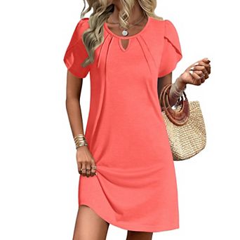 Ekouaer Swimsuit Coverup Petal Bathing Suit Cover Ups Summer T Shirt Dress Flowy Sundresses