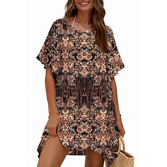Ekouaer Women Swimsuit Coverup Chiffon Bathing Suit Cover Up Ruffled Summer Bikini Coverups