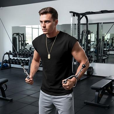 Men's Workout Tank Top Sleeveless Gym Shirt Loose Fit Breathable For Training