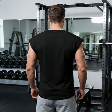 Men's Workout Tank Top Sleeveless Gym Shirt Loose Fit Breathable For Training