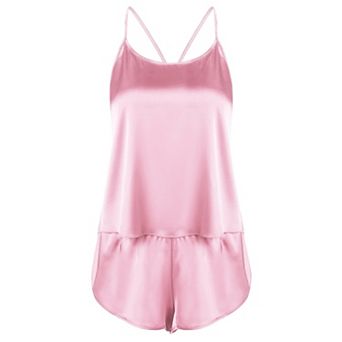 Ekouaer Satin Pajamas Set for Women Silky Backless Lingerie