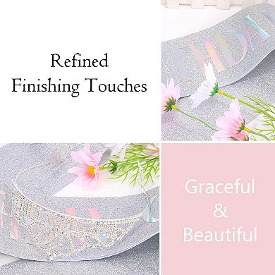 Rhinestone Birthday Crown Sash Women Party Favors