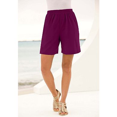 Roaman's Women's Plus Size Soft Knit Pull-On Short