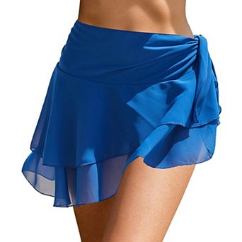 Ekouaer Sarong Wraps Chiffon Beach Coverup Sheer Short Bathing Suit Cover Up Skirt Swimwear